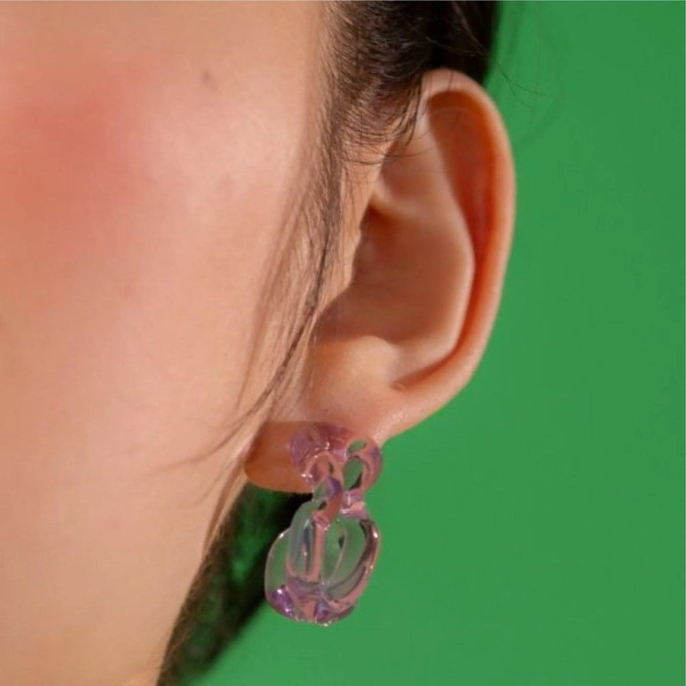 Ribbon Hoop Earrings by KEANE - At Present Jewelry