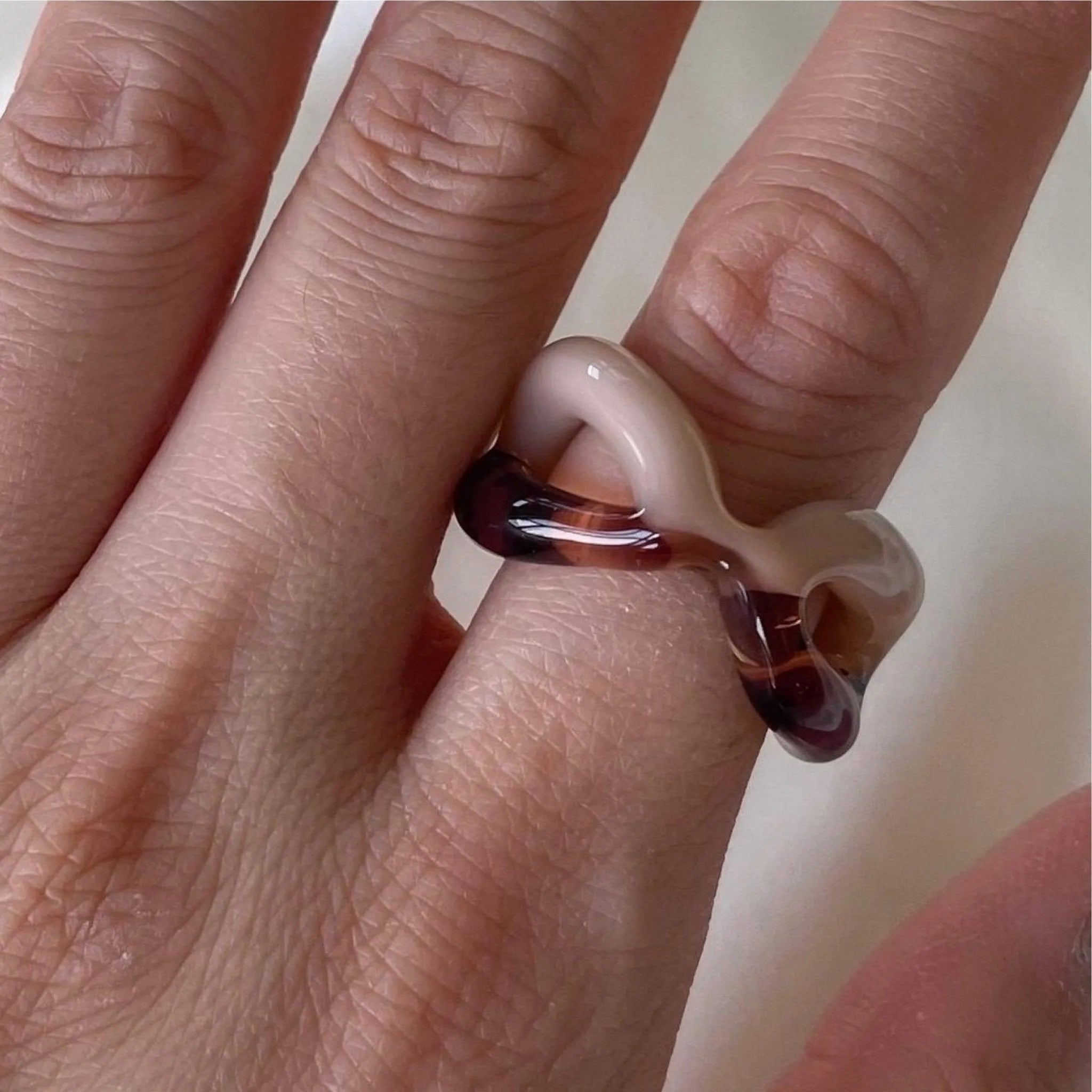 Two Tone Ribbon Ring by KEANE - At Present Jewelry