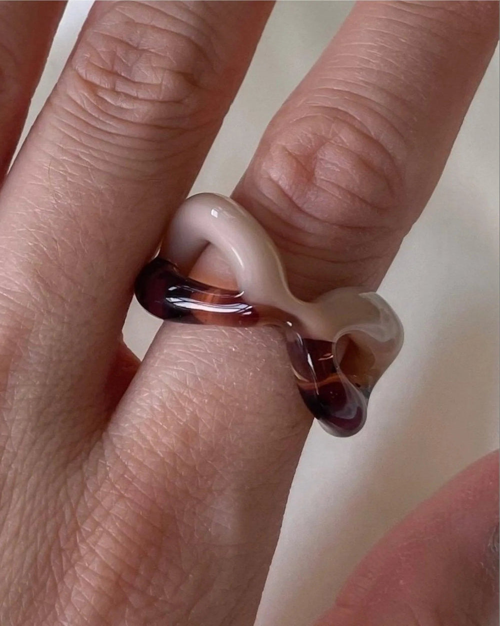 Two Tone Ribbon Ring by KEANE - At Present Jewelry