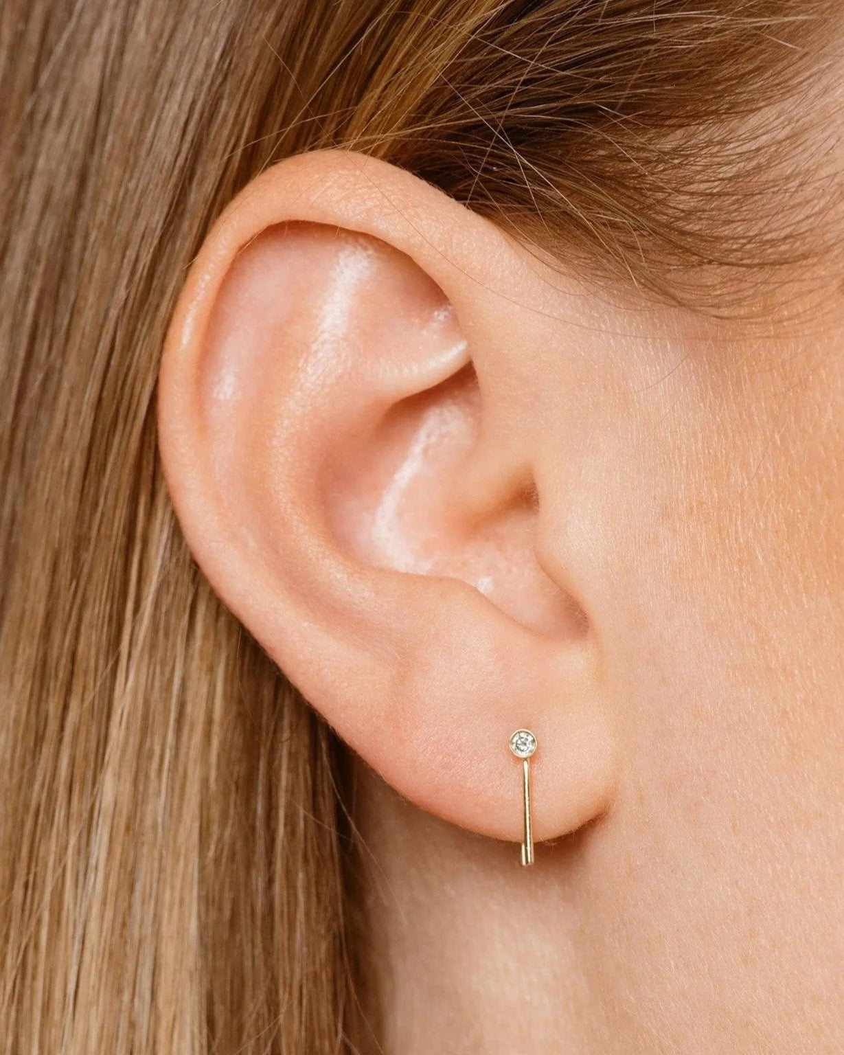 One Pointer Mini Thread Earring by Labulgara - At Present Jewelry