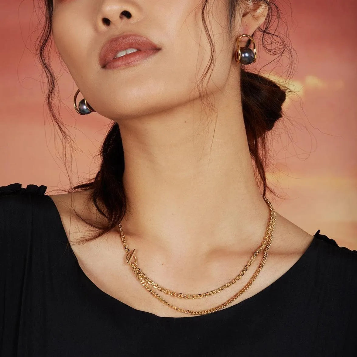 3 Way Necklace in Gold by Lady Grey - At Present Jewelry