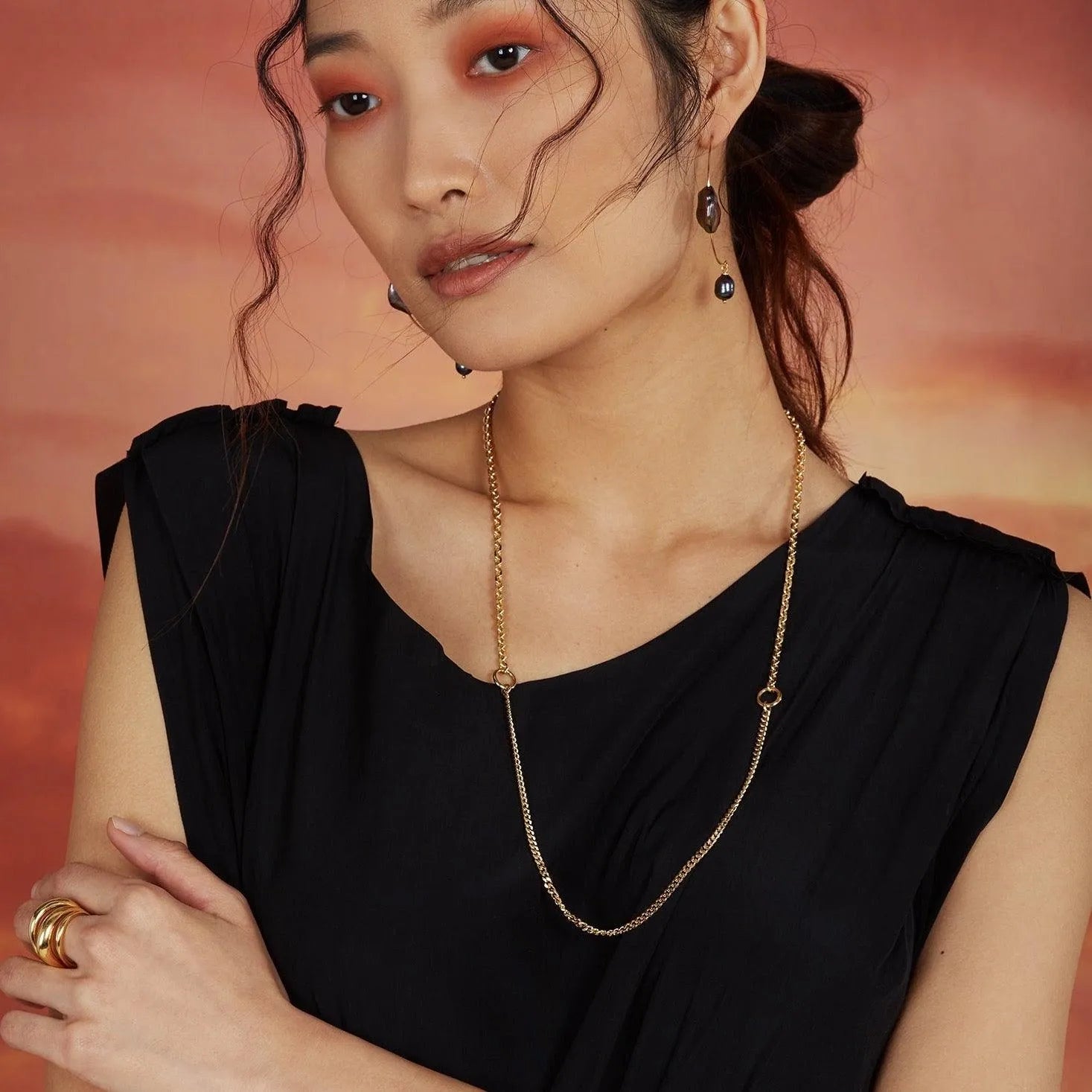 3 Way Necklace in Gold by Lady Grey - At Present Jewelry