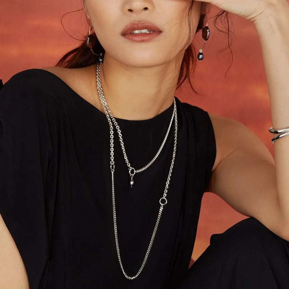 3 Way Necklace in Silver by Lady Grey - At Present Jewelry