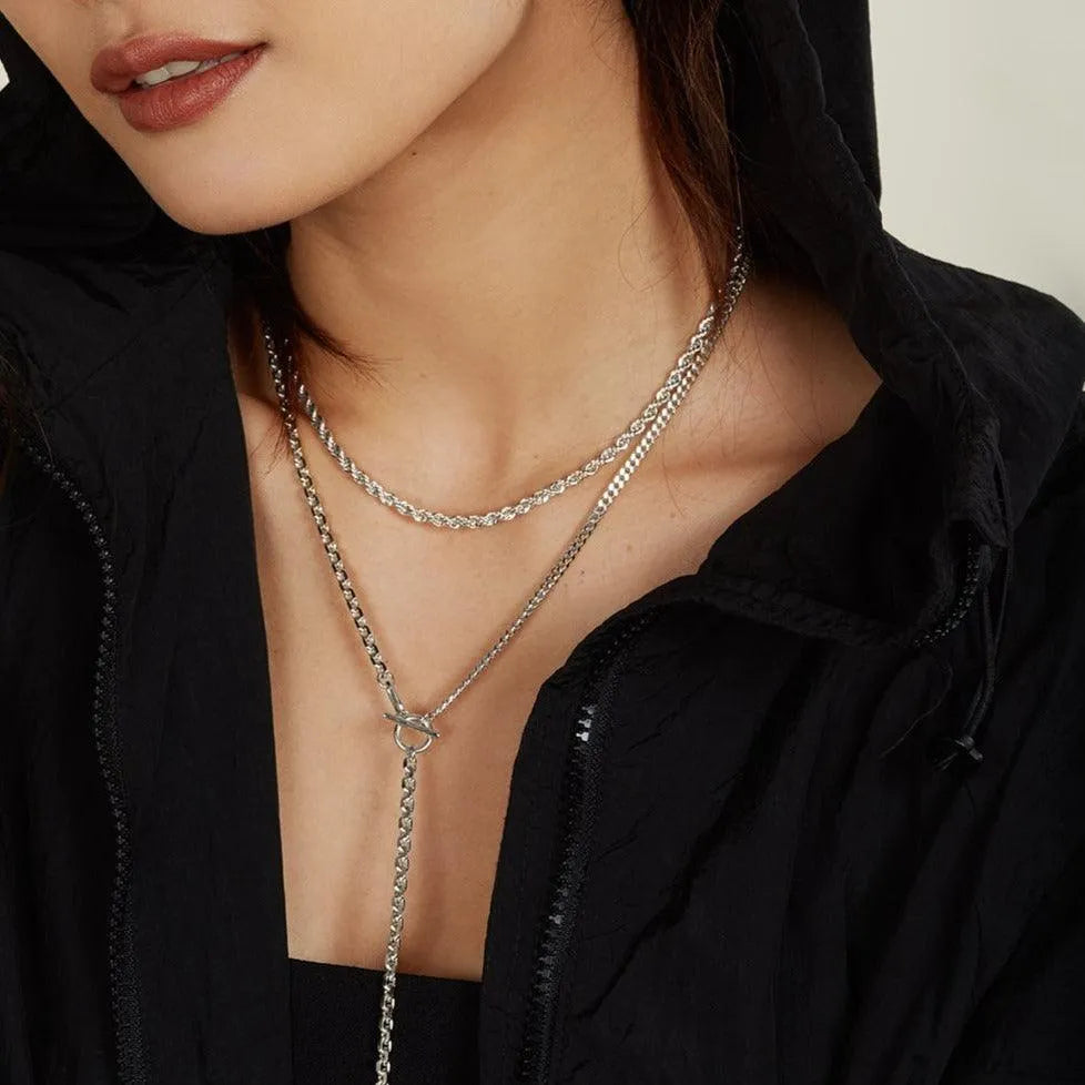 3 Way Necklace in Silver by Lady Grey - At Present Jewelry