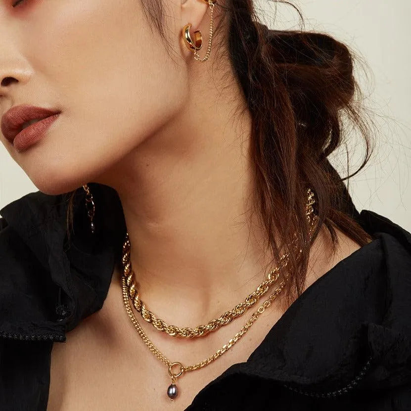 Duo Chain Necklace in Gold by Lady Grey - At Present Jewelry