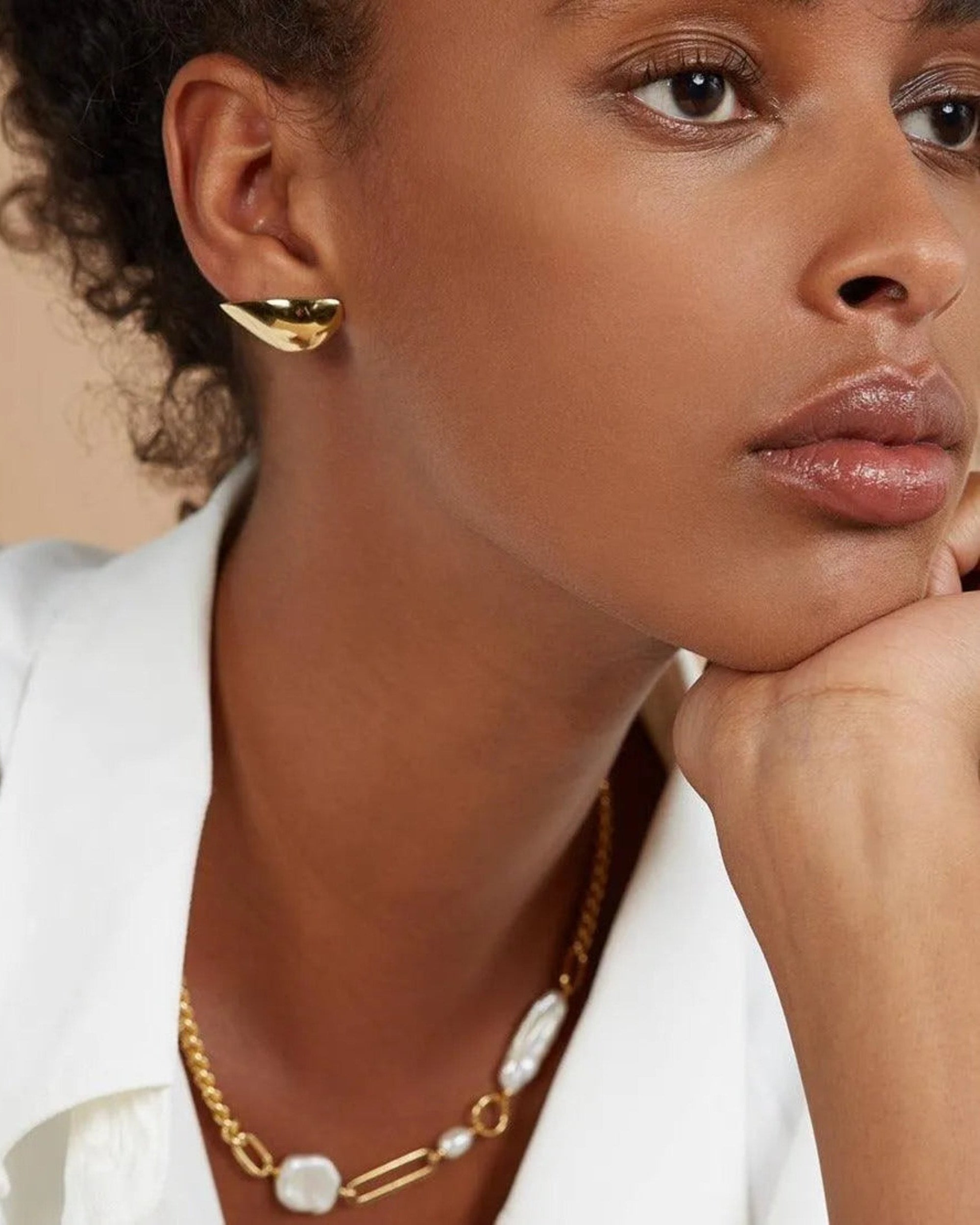 Lobe Earrings in Gold by Lady Grey - At Present Jewelry