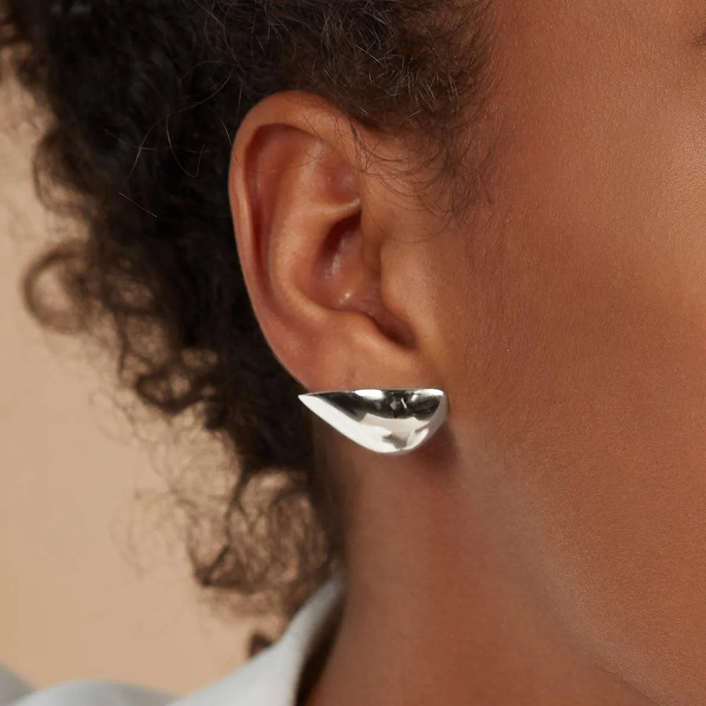 Lobe Earrings in Silver by Lady Grey - At Present Jewelry