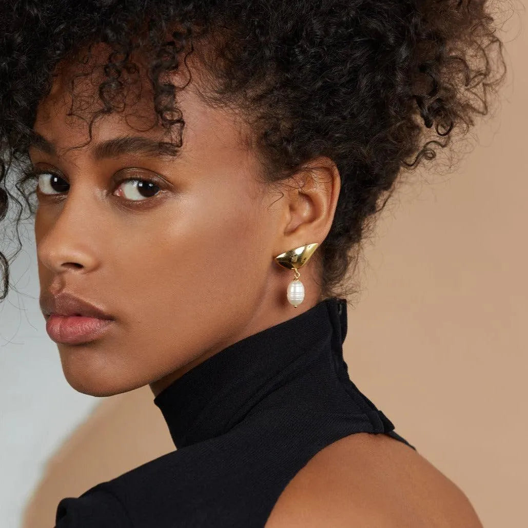 Pearl Lobe Earring in Gold by Lady Grey - At Present Jewelry