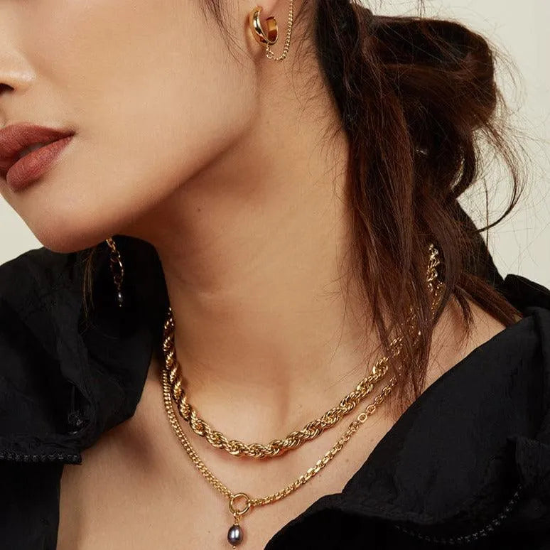 XL Rope Chain Necklace in Gold by Lady Grey - At Present Jewelry