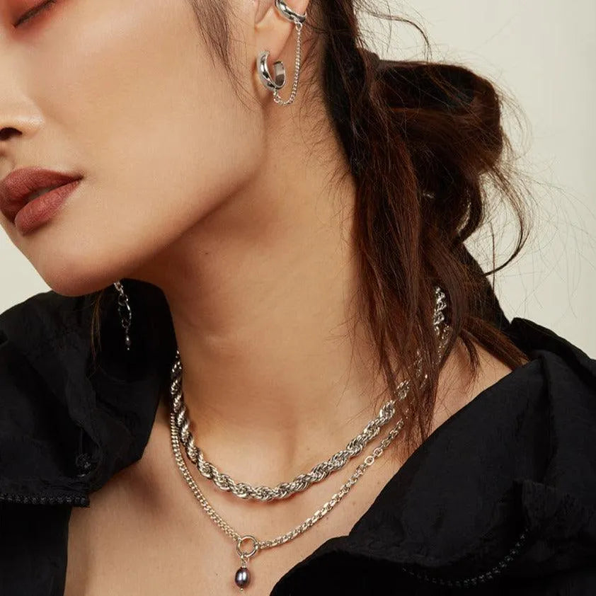 XL Rope Chain Necklace in Silver by Lady Grey - At Present Jewelry