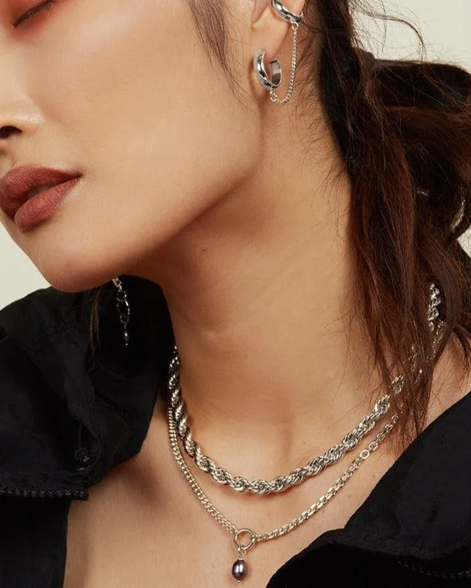 XL Rope Chain Necklace in Silver by Lady Grey - At Present Jewelry