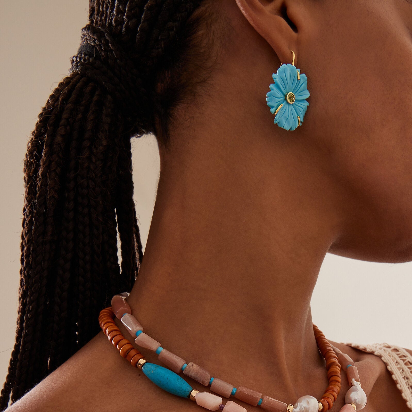 New Bloom Earrings, Cerulean by Lizzie Fortunato - At Present Jewelry