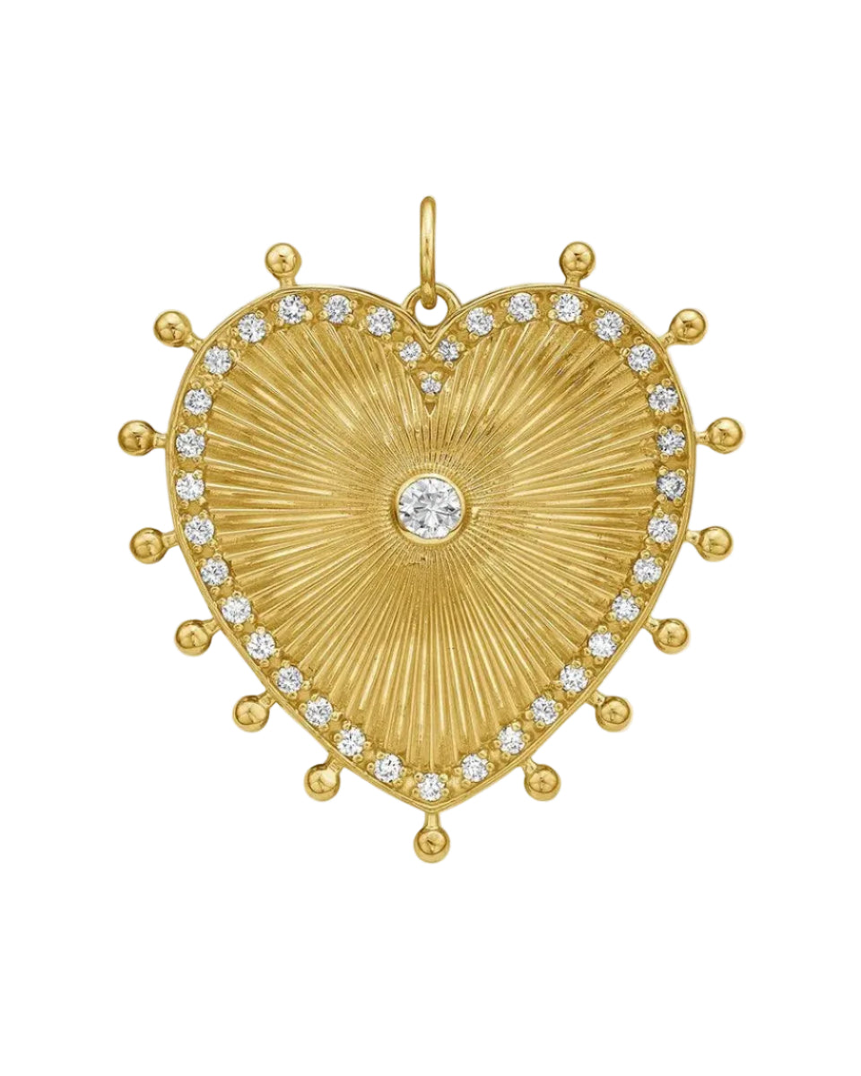 Cassandane Large Diamond Heart Medallion by Lionheart - At Present Jewelry