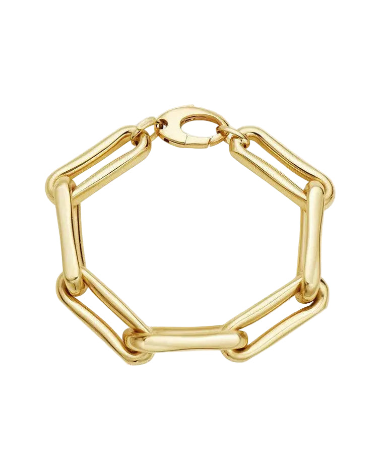 Milano Elongated Chunky Pinched Link Bracelet by Lionheart - At Present Jewelry