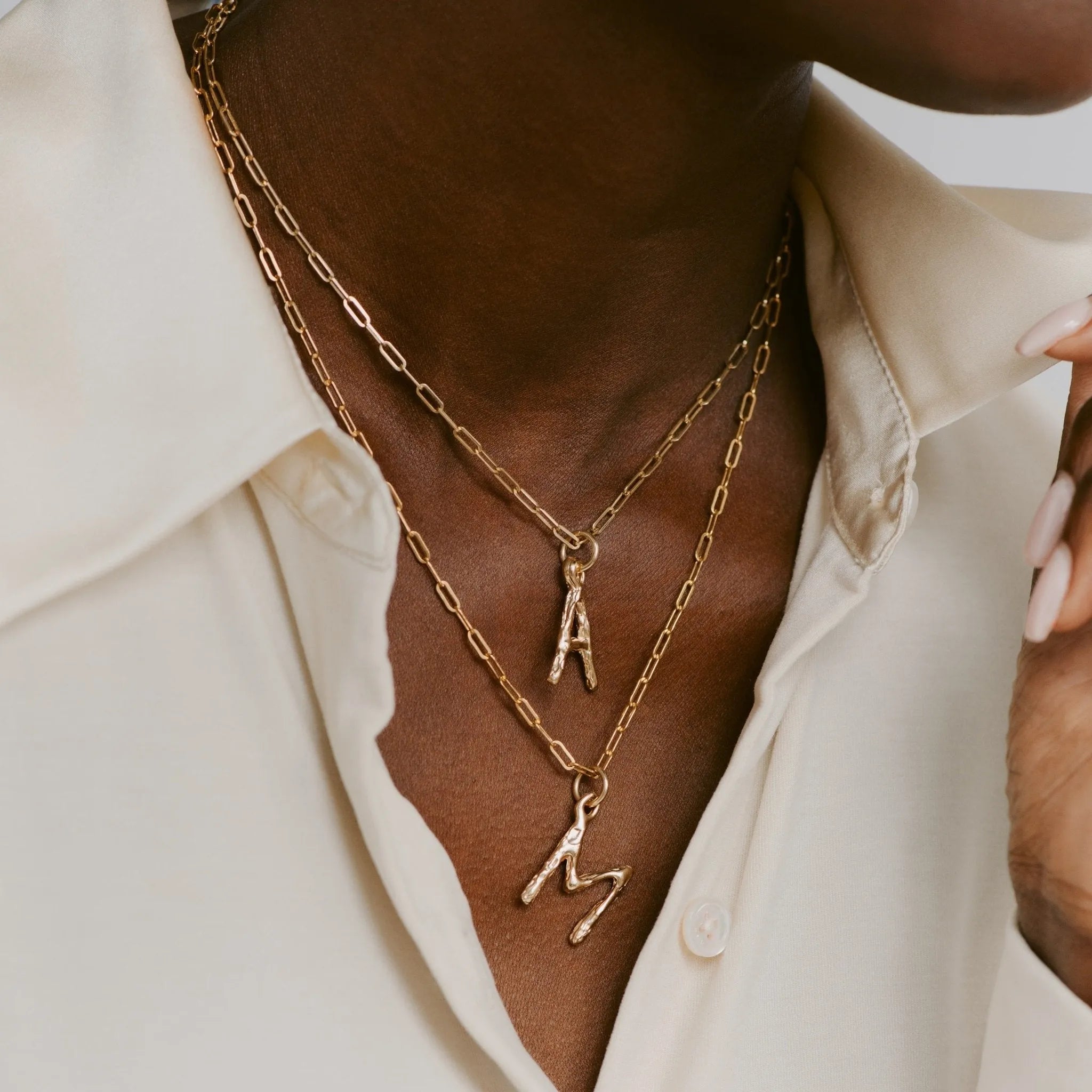 Letter Charm in Gold by Mandy Reid - At Present Jewelry