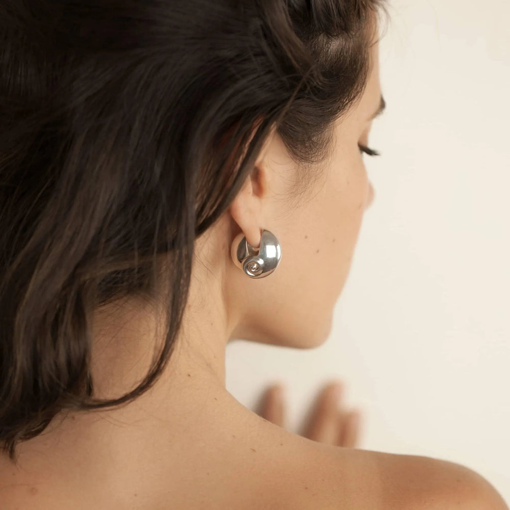 Lucilla Huggie Earrings by MM Druck - At Present Jewelry