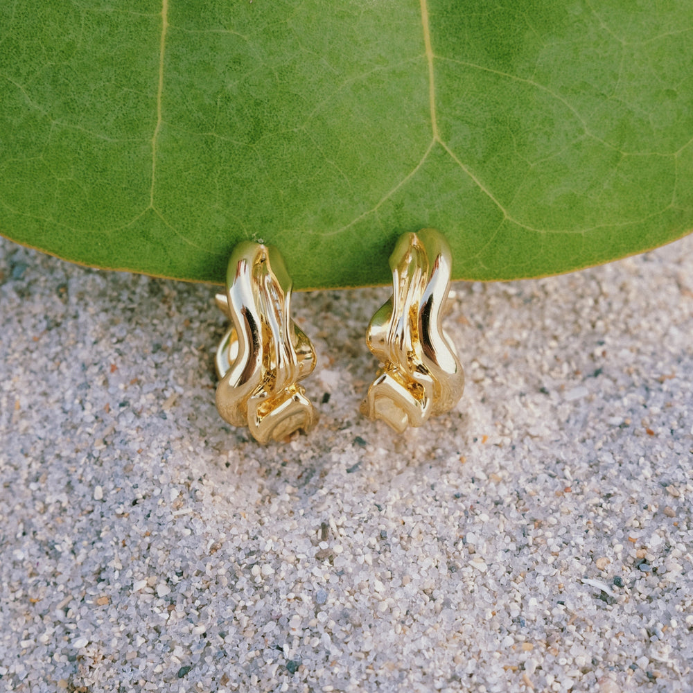 It's Calm After the Storm Earrings, Gold by Anita Berisha - At Present Jewelry