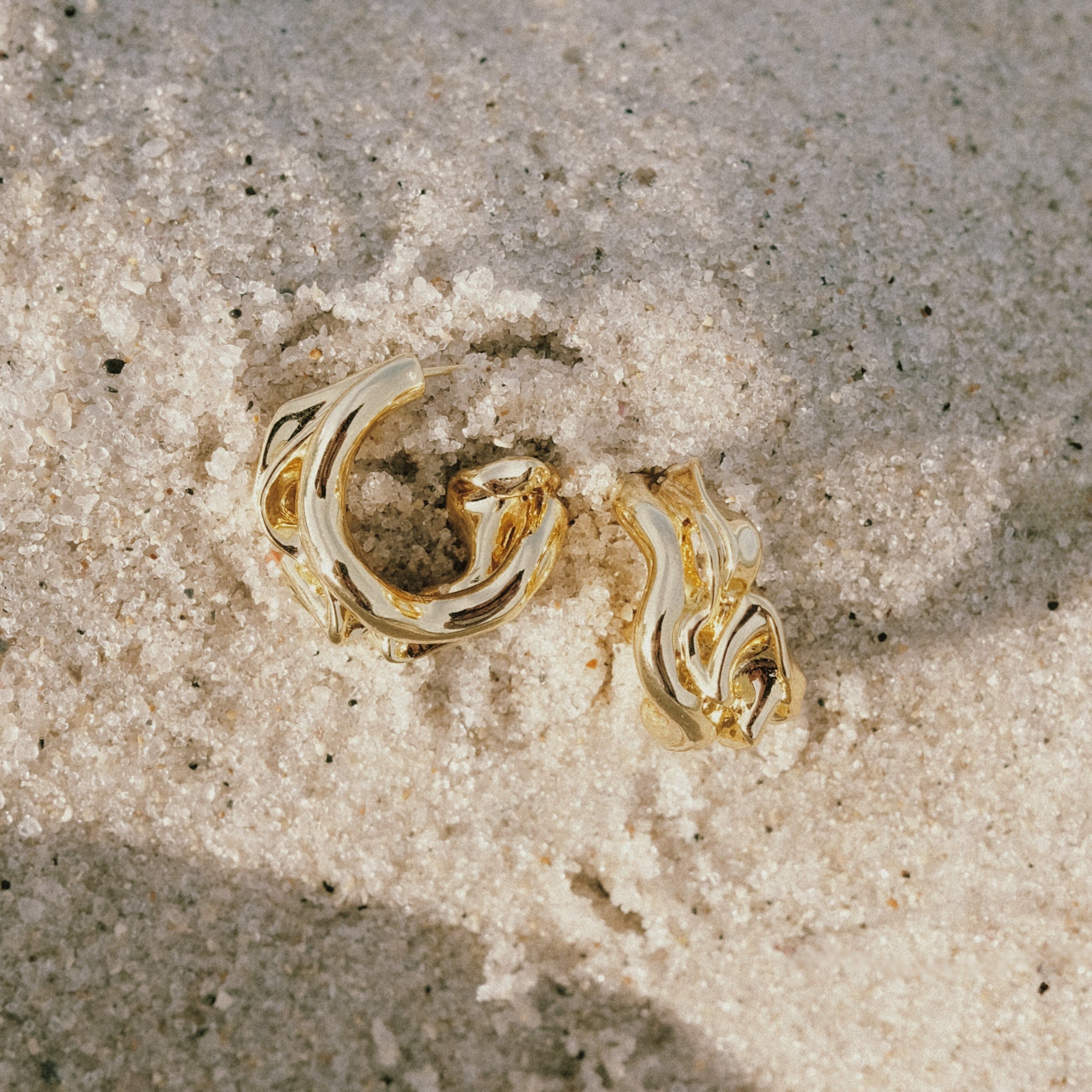 It's Calm After the Storm Earrings, Gold by Anita Berisha - At Present Jewelry