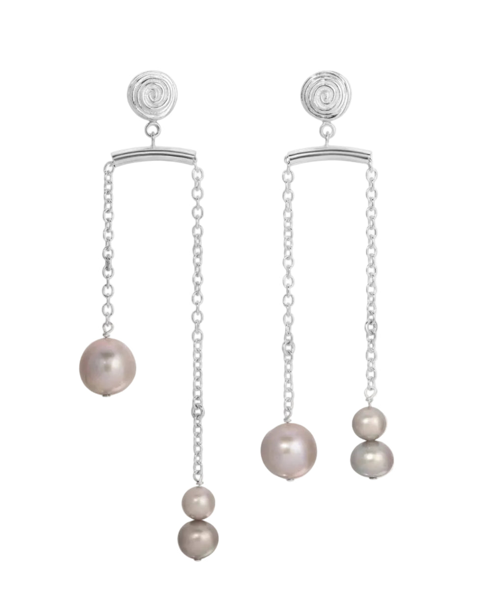 Pulley Pearl Stud Earrings by Monbouquette - At Present Jewelry