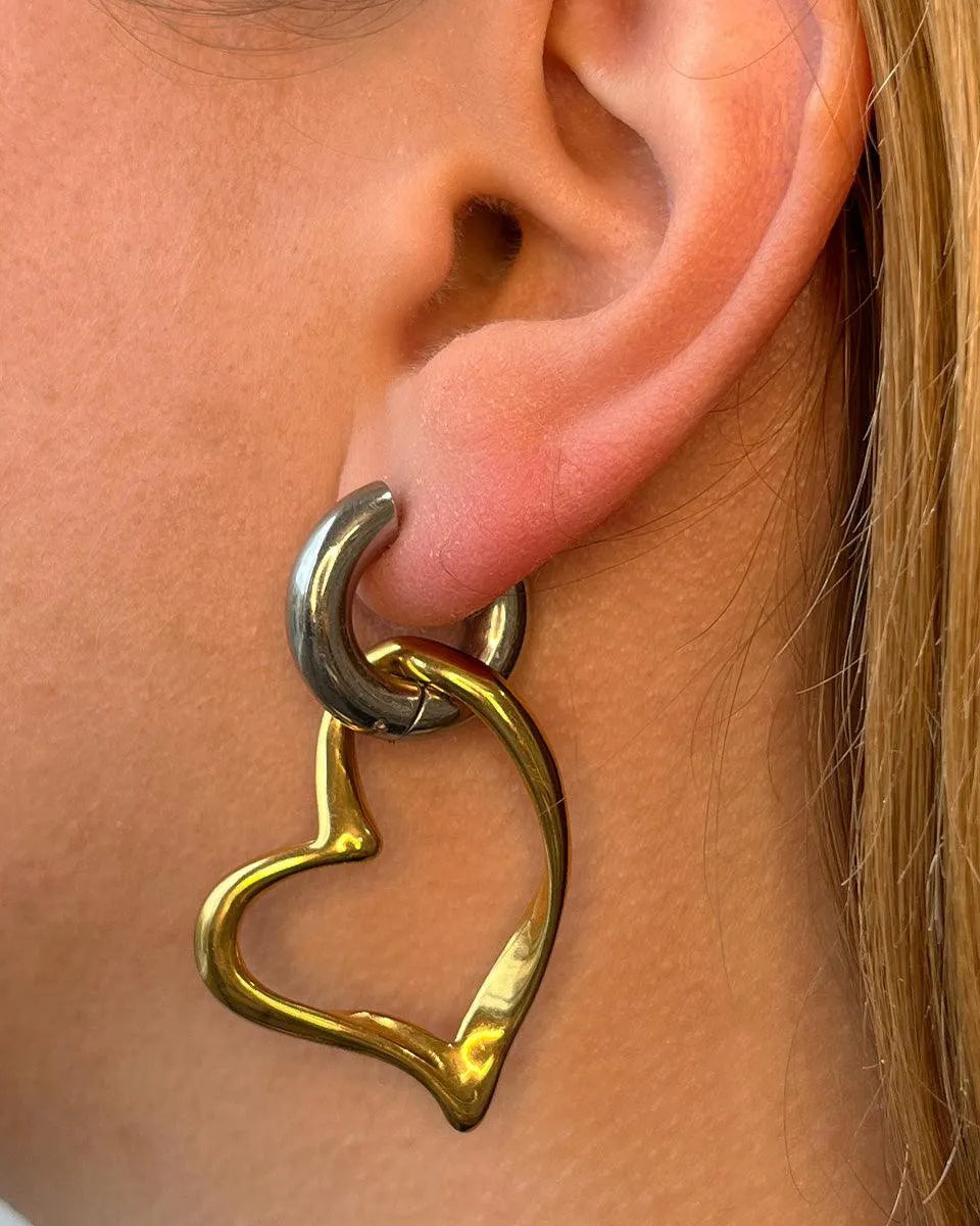 Heavy Metal Heart Earrings by NOTTE - At Present Jewelry