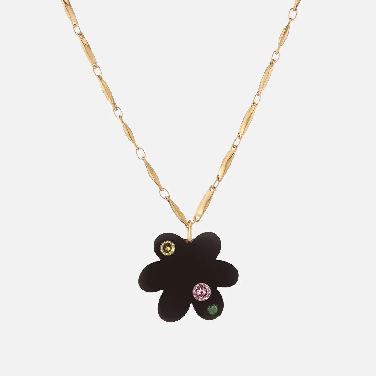 Super Bloom Necklace, Black Agate by NOTTE - At Present Jewelry