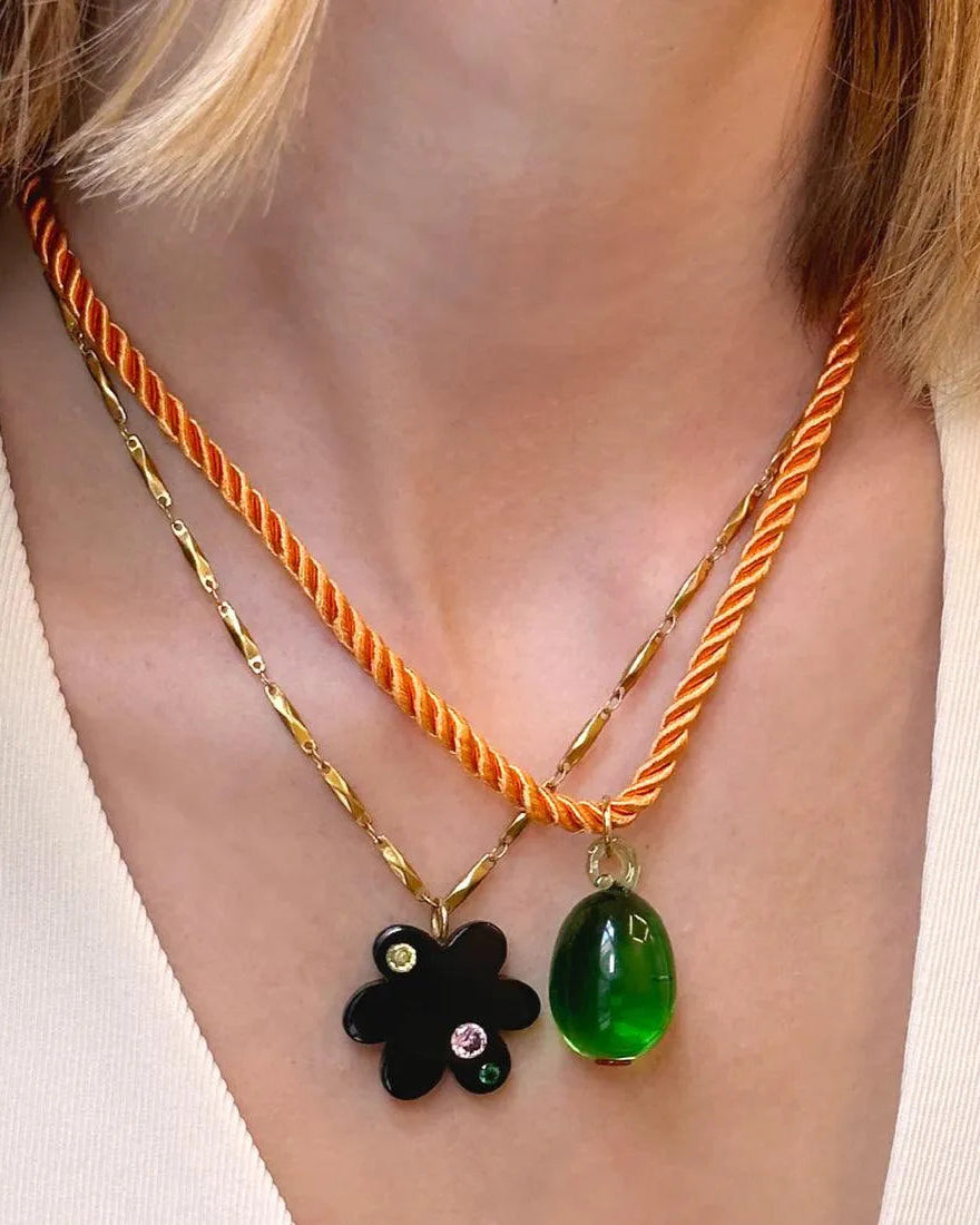 Super Bloom Necklace, Black Agate by NOTTE - At Present Jewelry
