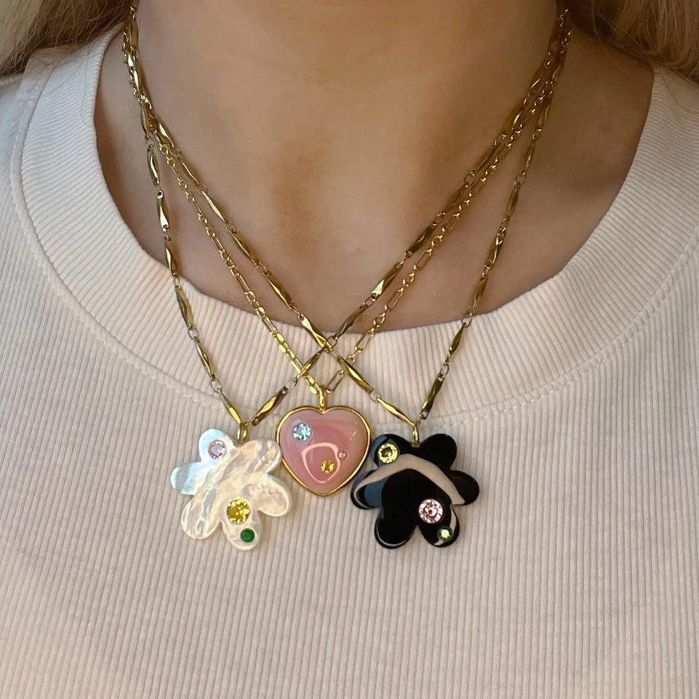 Super Bloom Necklace, Mother of Pearl by NOTTE - At Present Jewelry