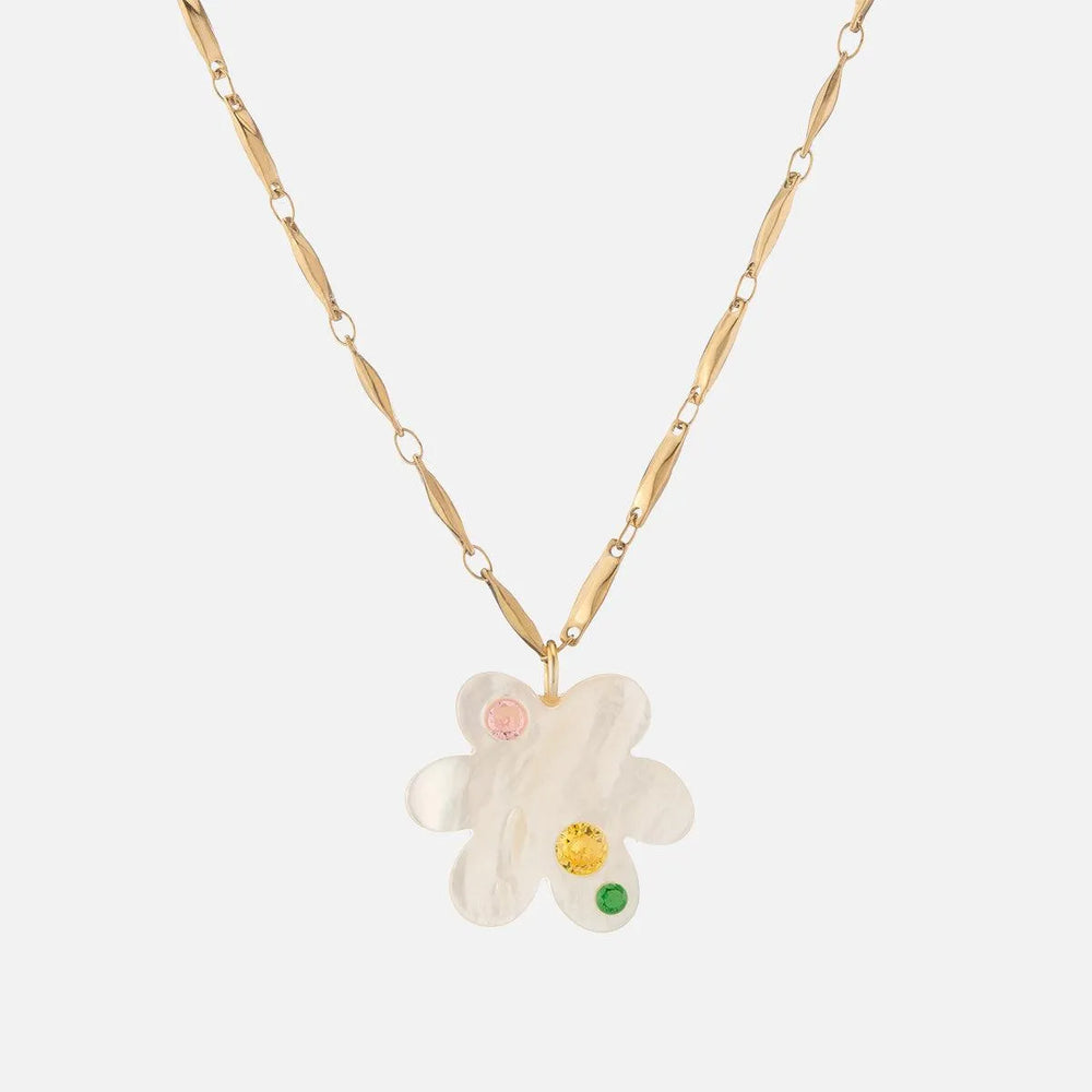 Super Bloom Necklace, Mother of Pearl by NOTTE - At Present Jewelry