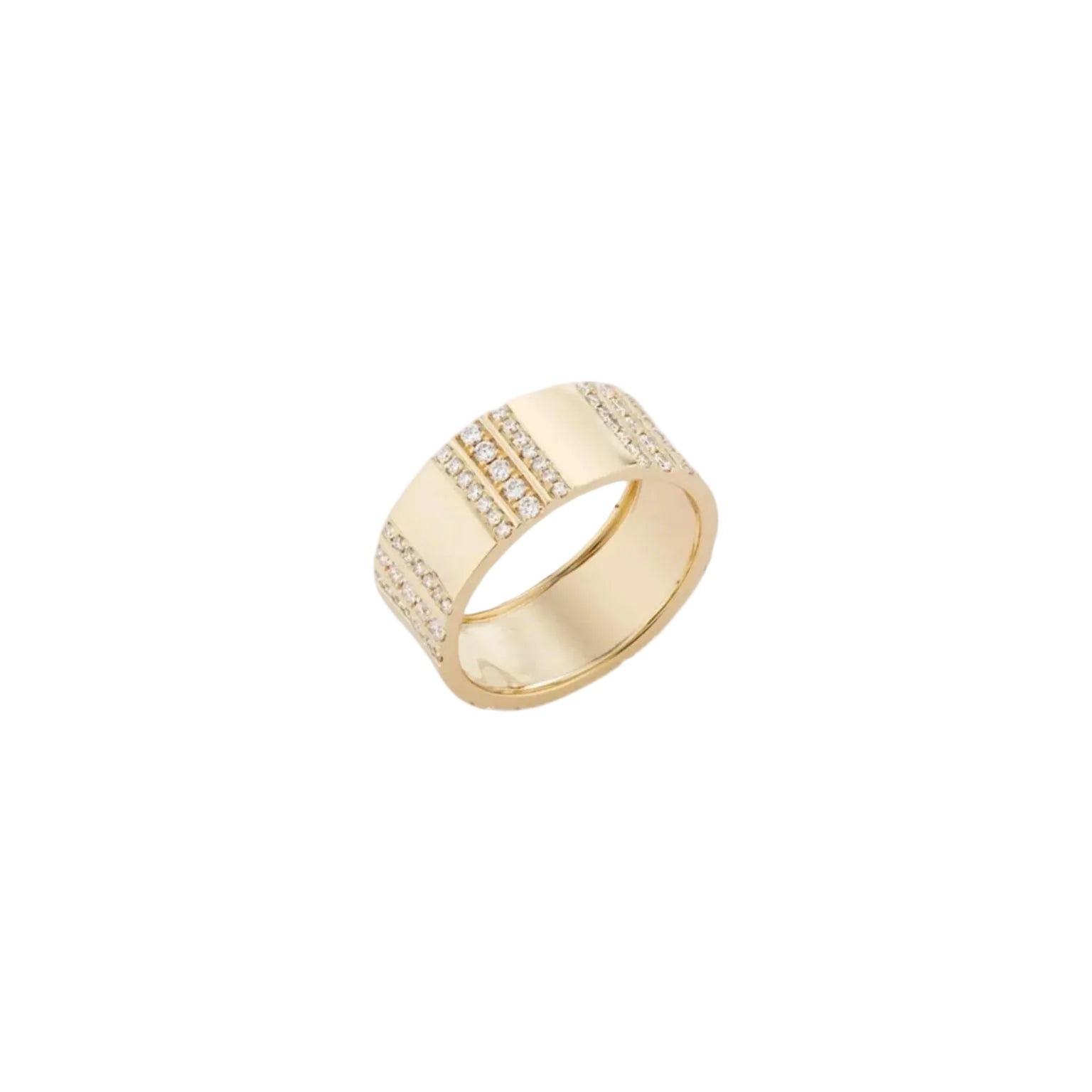 Pinstripe Strength Diamond Cigar Band Ring by Ri Noor - At Present Jewelry