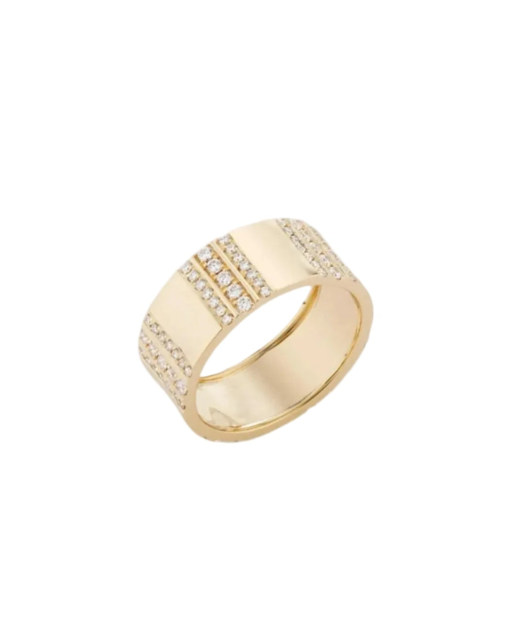Pinstripe Strength Diamond Cigar Band Ring by Ri Noor - At Present Jewelry