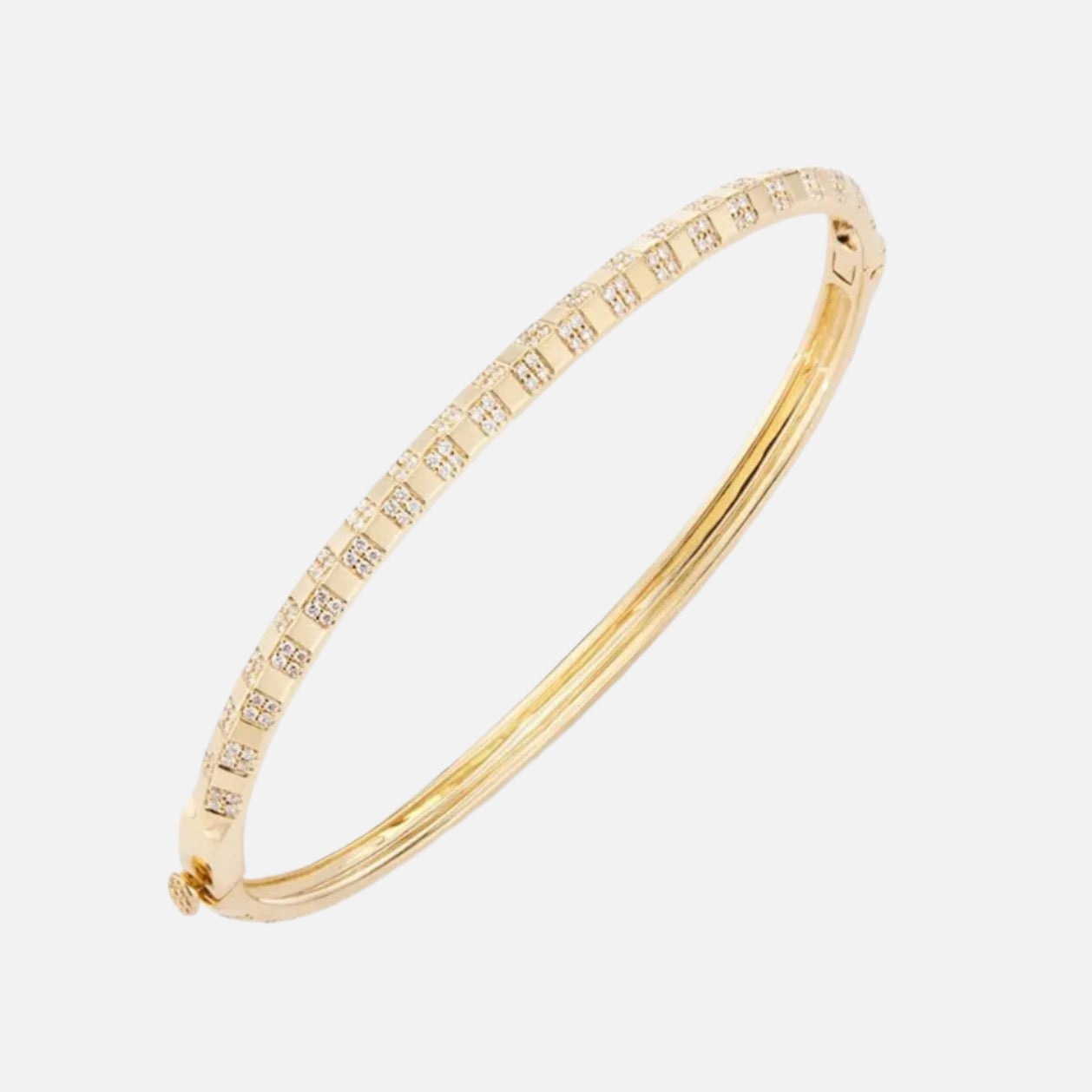 Pinstripe Strength Knife Edge Diamond Bangle Bracelet by Ri Noor - At Present Jewelry
