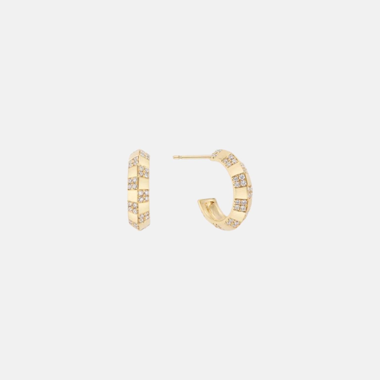 Pinstripe Strength Knife Edge Diamond Earring by Ri Noor - At Present Jewelry