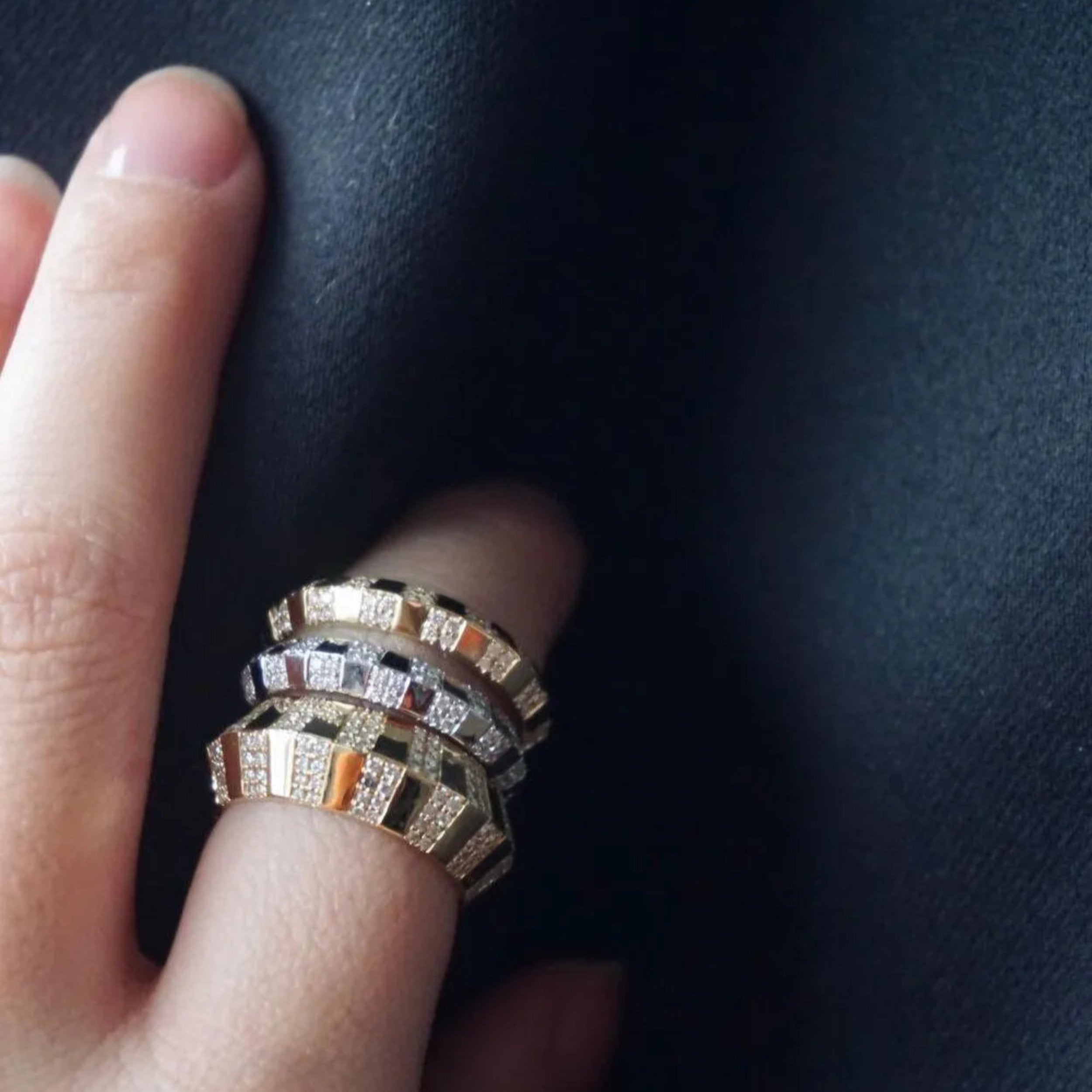 Pinstripe Strength Knife Edge Diamond Ring by Ri Noor - At Present Jewelry