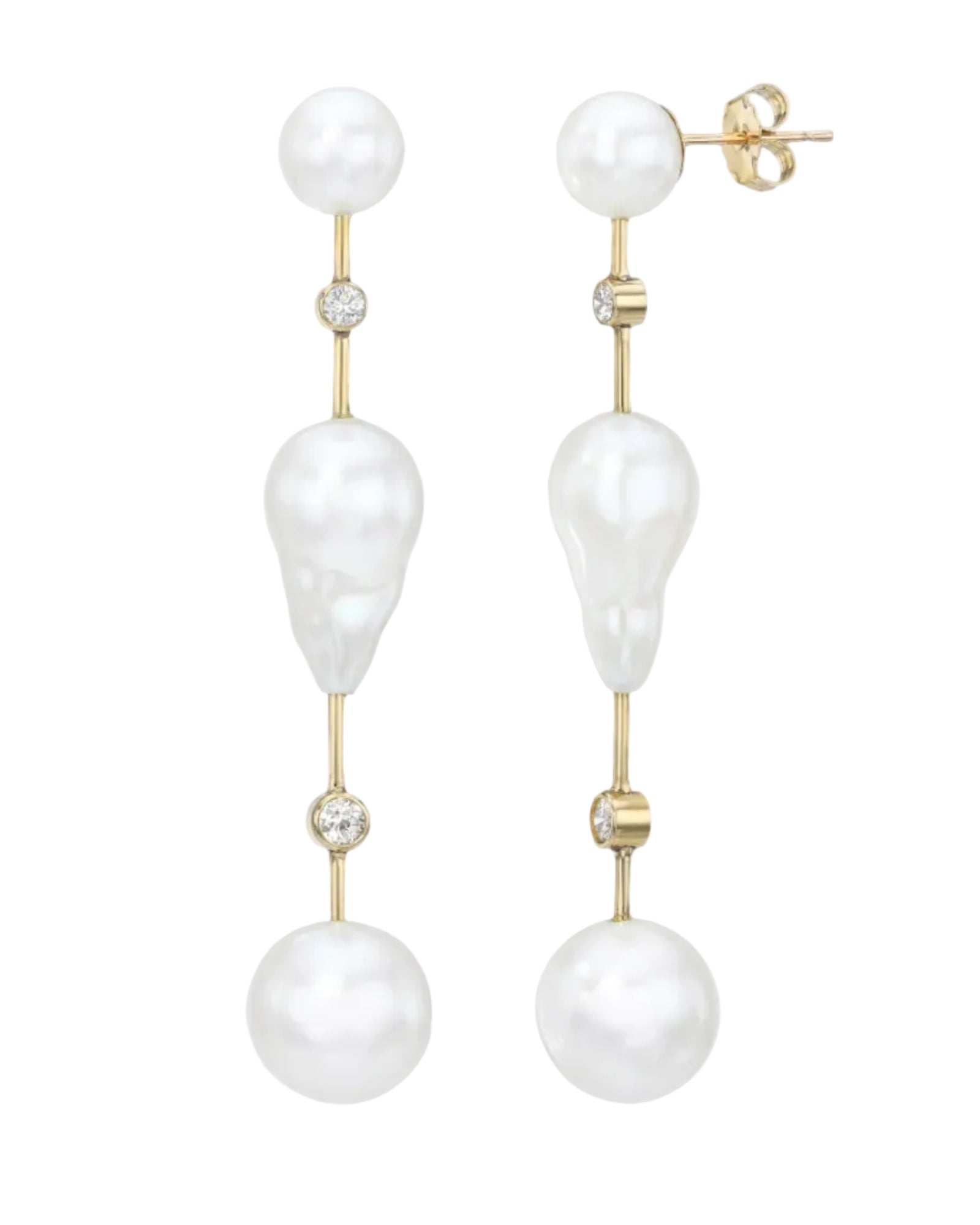 Diamond Round Cloudbar Earrings by White/Space - At Present Jewelry