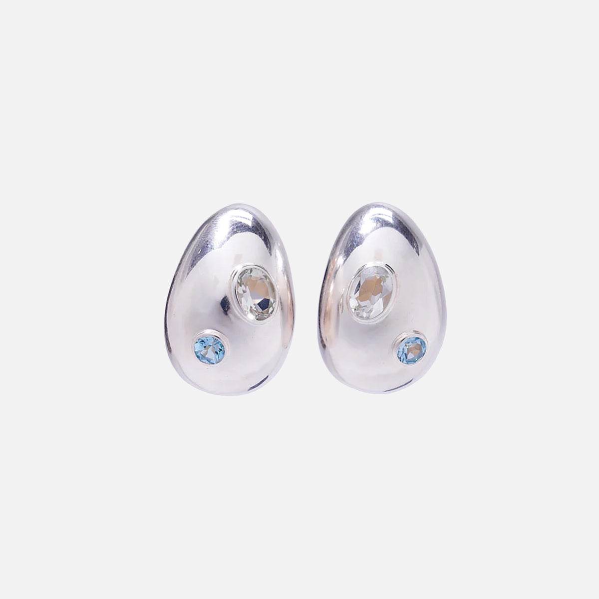 Mini Arp Earrings, Silver