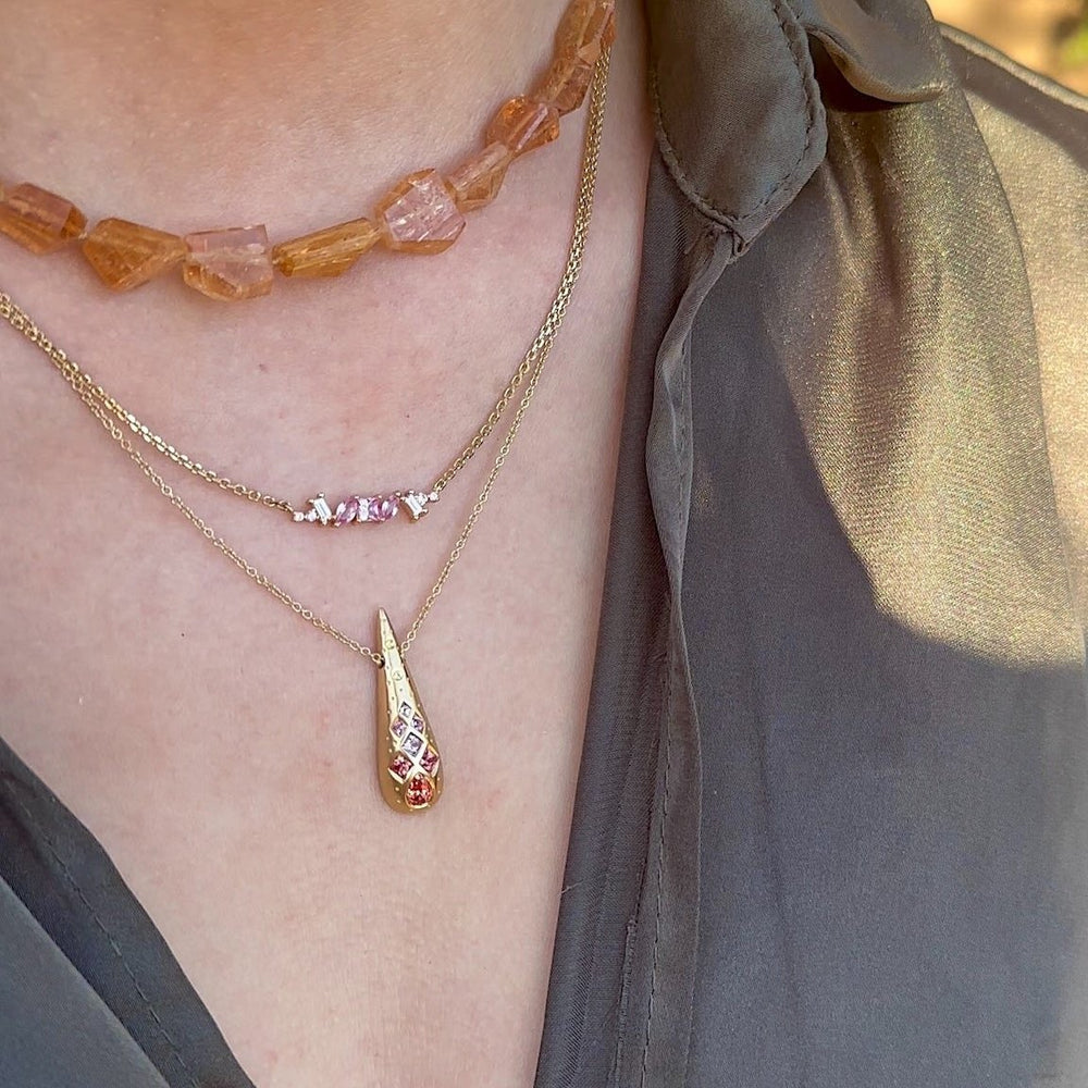 Pink Ombre Chaos Necklace by Meredith Young - At Present Jewelry