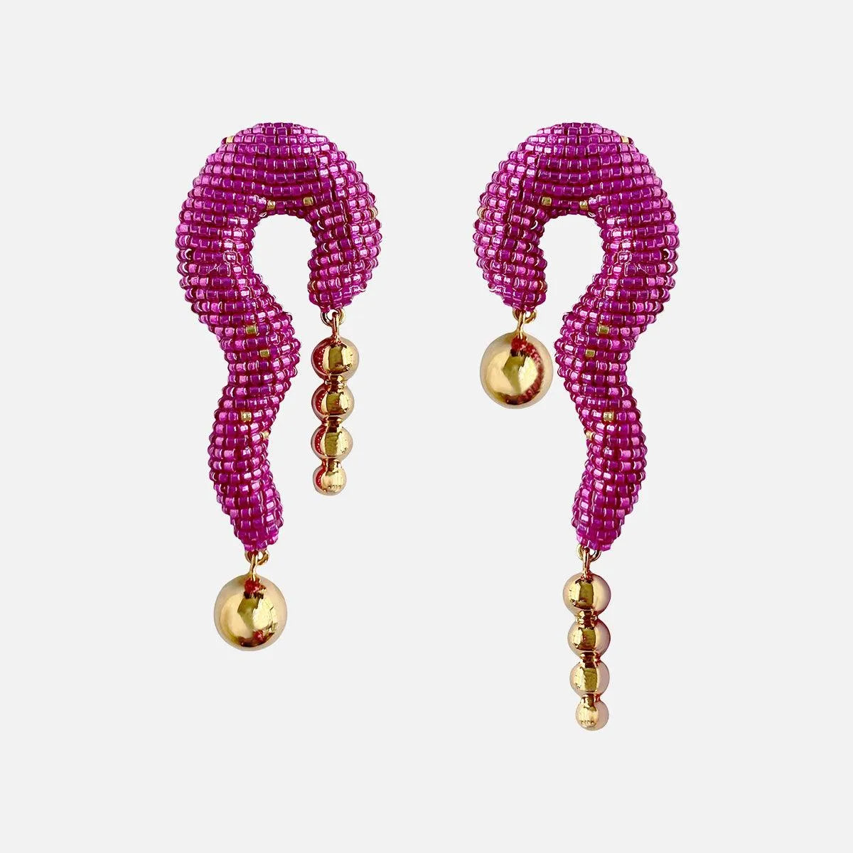 Sunset Earrings, Hot Pink by Susana Vega - At Present Jewelry