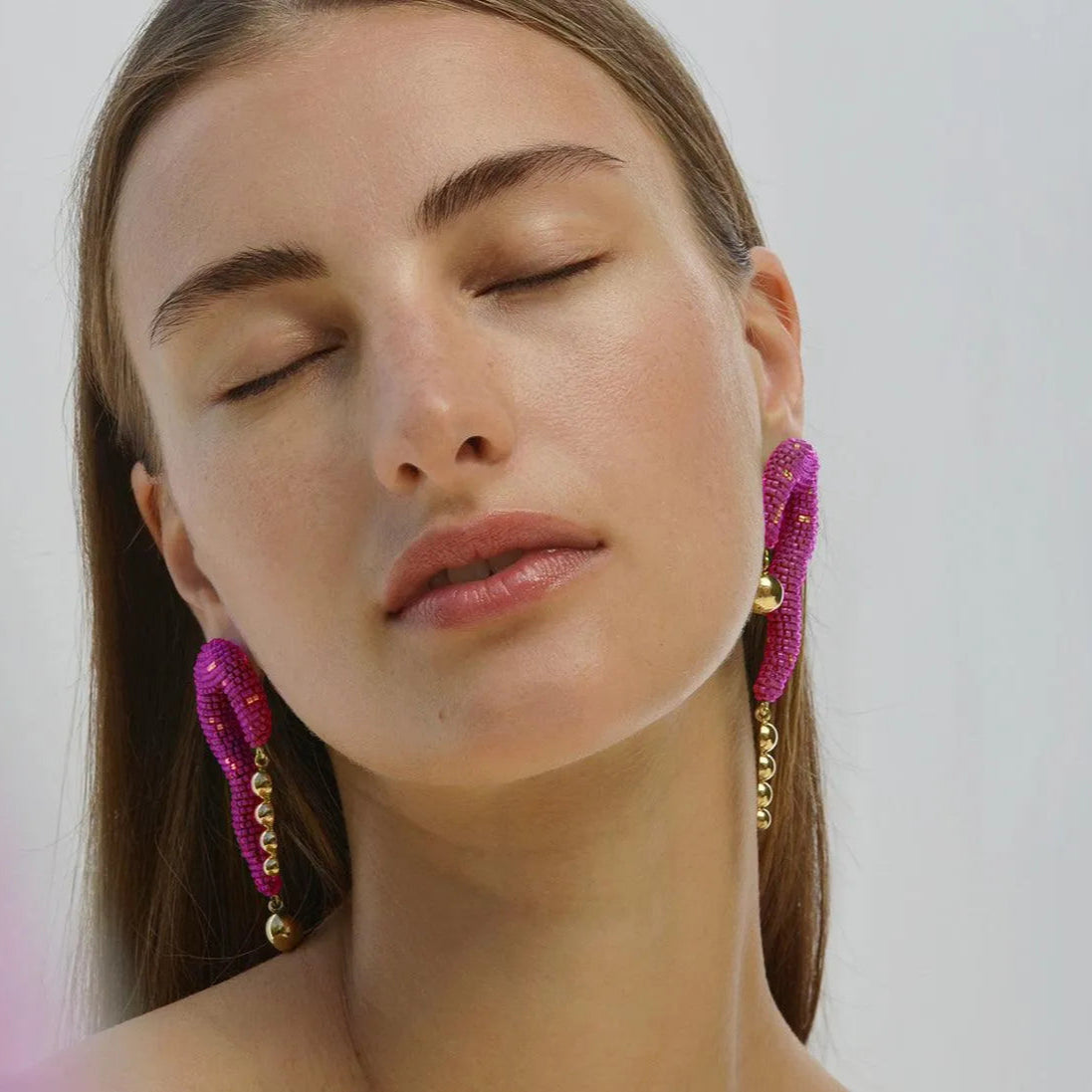 Sunset Earrings, Hot Pink by Susana Vega - At Present Jewelry