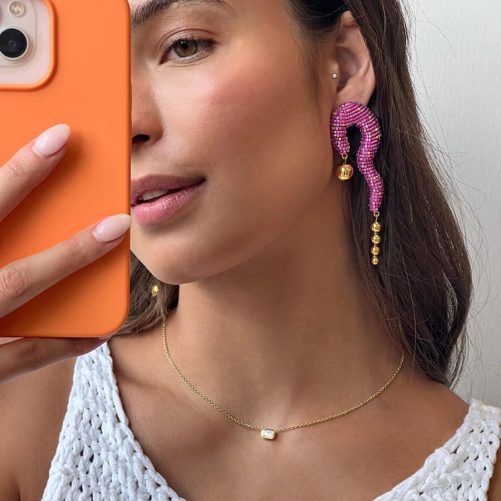 Sunset Earrings, Hot Pink by Susana Vega - At Present Jewelry