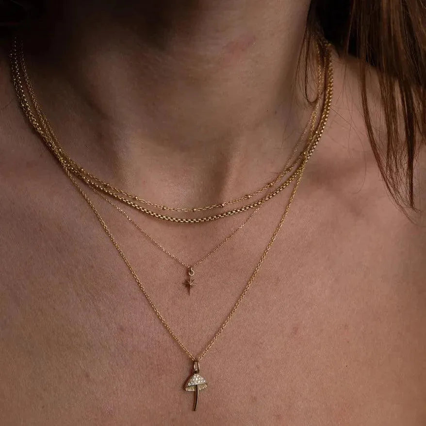 Itty Bitty Charm Necklace, Mushroom by Talon Jewelry - At Present Jewelry