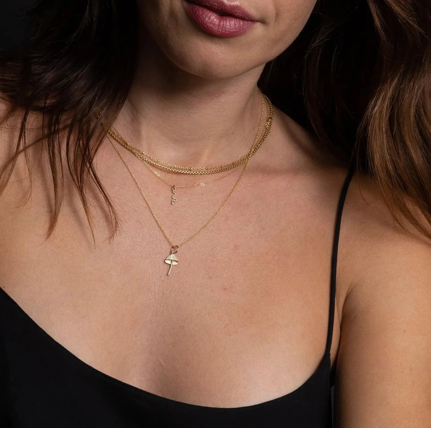 Pavé Mushroom Pendant by Talon Jewelry - At Present Jewelry