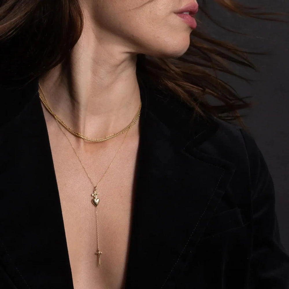 Sacred Heart Drop Pendant by Talon Jewelry - At Present Jewelry