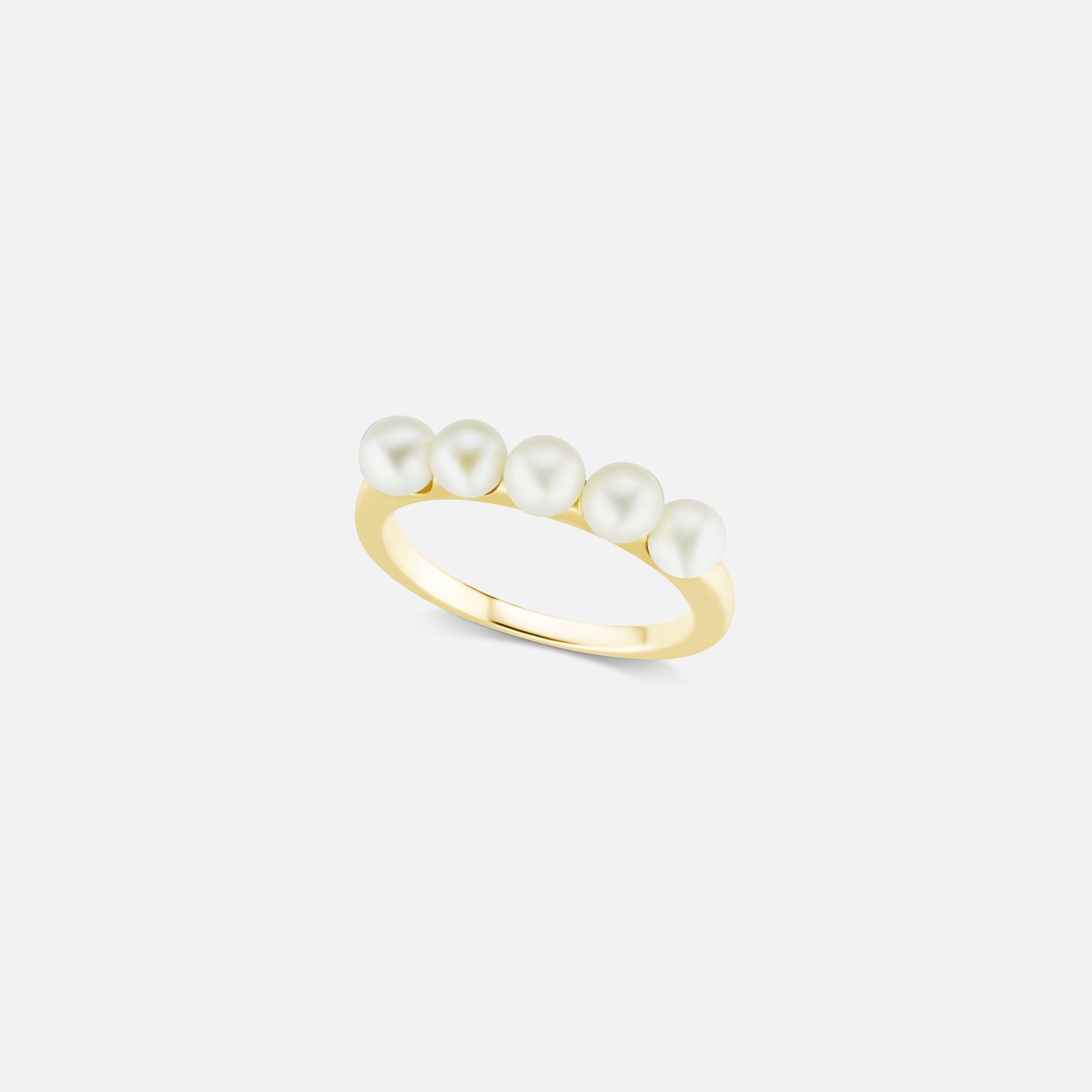 The Gold Multi Pearl Ring