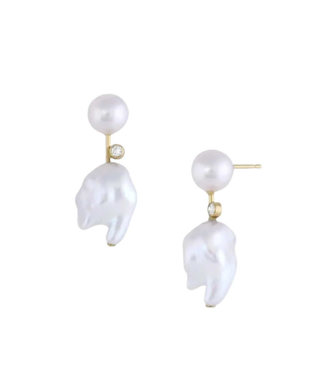 Diamond Mini Cloudbar Earrings by White/Space - At Present Jewelry