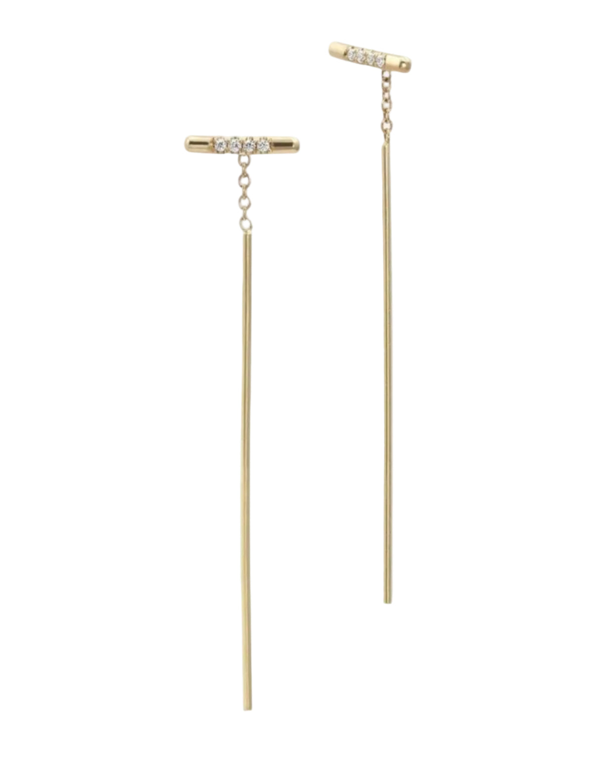 Pavé Linea Threader Earring by White/Space - At Present Jewelry