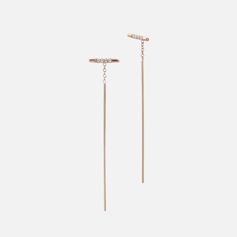 Pavé Linea Threader Earring by White/Space - At Present Jewelry