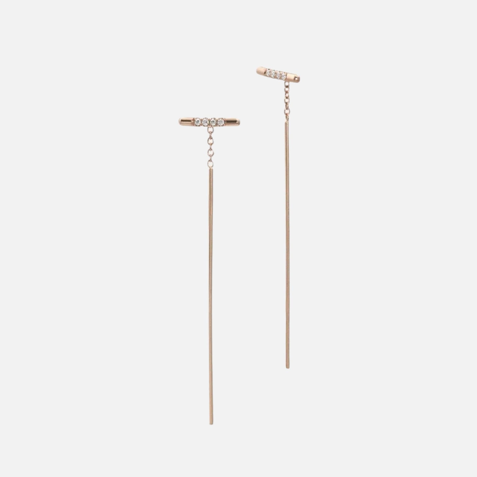 Pavé Linea Threader Earring by White/Space - At Present Jewelry