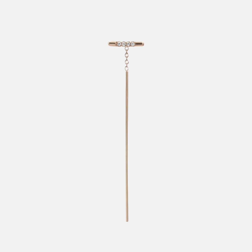 Pavé Linea Threader Earring by White/Space - At Present Jewelry