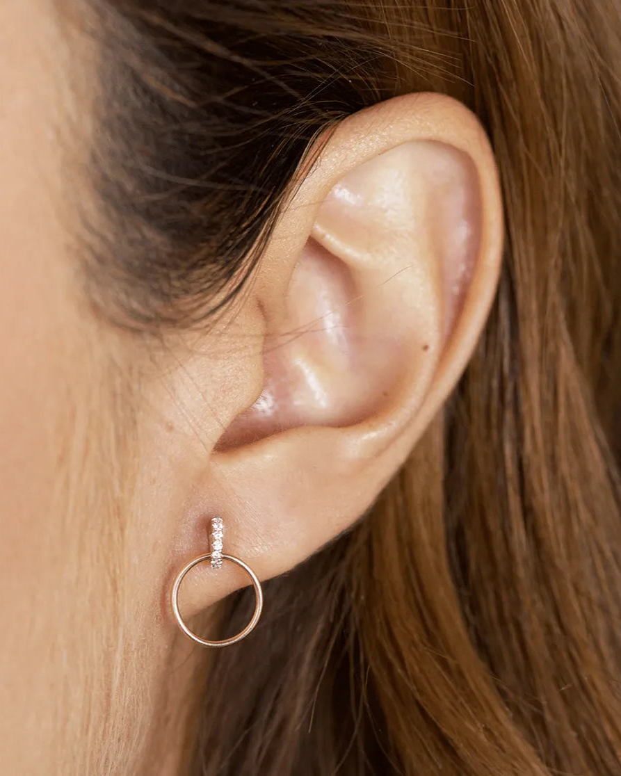 Petite Vita Pavé Hoops by White/Space - At Present Jewelry