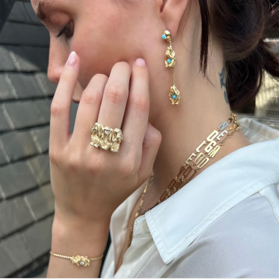 Wise Monkeys Ring by Eden Presley - At Present Jewelry